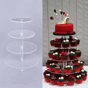 Fete Baby Shower Et Dessert A Gateau Support Rond En Acrylique Pour Mariage Foccts Support A Cupcakes Support A Gateau A 4 Niveaux Anniversaire Assiettes Et Plats De Service Presentoirs A Gateau