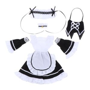 ACCESSOIRE POUPÉE Uniforme de servante pour poupée Dollfie 1/4 - MAGIDEAL - Doll Maid Uniforme - Blanc et noir