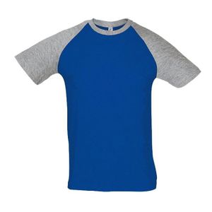 T-SHIRT T-shirt bicolore pour homme - 11190 - bleu roi et 