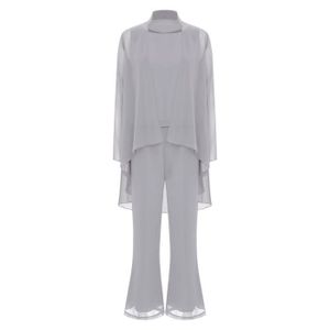 Costumes pantalon pour mère de la mariée 3 pièces, ensemble de tenue formelle de mariage pour femmes, robe de soirée en mousseline de soie, grande taille – acheter les meilleurs produits dans