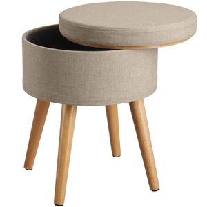 TABOURET TECTAKE Tabouret YARA avec Coffre de Rangement 105 L et Table d'Appoint 355 x 455 cm - Sable