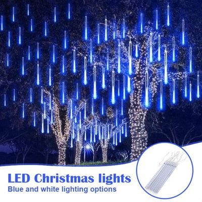 8 Tubes météore effet bâtons lumineux LED chaîne lumière pluie neige chutes  lumières décor lampe - Cdiscount Maison