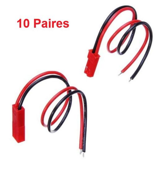 Connecteur JST BEC 10 Paires – Prise Polarisée 8A Pour Batteries LiPo, Récepteurs Et Jouets RC