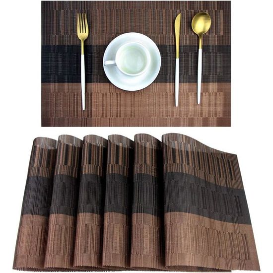 Lot De 6 Sets De Table Ronds Boho Mandala – Vinyle Lavable, Imperméable, Résistant Chaleur 38 Cm, Style Bohème Chic