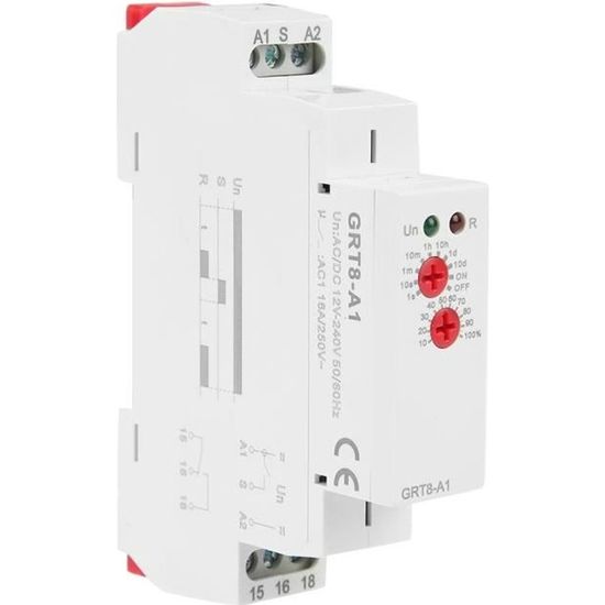 Relais Temporisé Coupure AC/DC 12-240V - Réglable 0.1s à 10 Jours, Montage Rail DIN