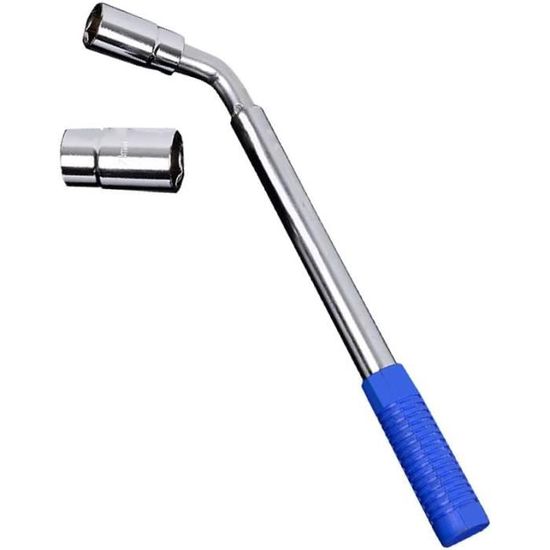 QUCUMER Clé à Roue Cruciforme Extensible 480-610 Mm + 4 Douilles 17/19/21/23 Mm – Démonte-Pneu Universel Voiture Moto Jeep