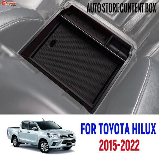 Boîte De Rangement Console Centrale Pour Toyota Hilux 2016-2023 - Organiseur Avec Tapis Antidérapant, ABS