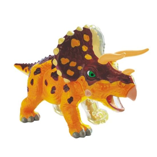 Holztiger Triceratops - Figurine Dinosaure En Bois Peint à La Main 17 Cm