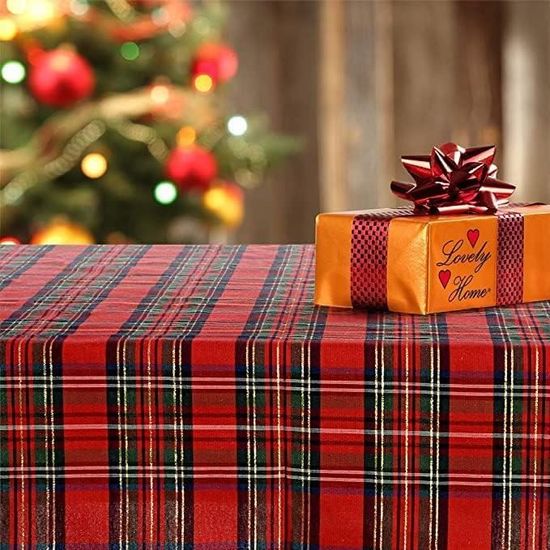 Nappe De Noël, Rectangulaire En Tissu Teinté Fil Original