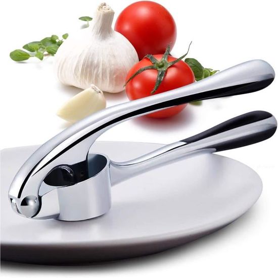 Presse Ail Manuel 3 En 1 Presse-ail Manuel 3 Pièces Avec éplucheur Et Brosse - Lames Inox, Pour Gingembre, Piments, Fruits Mous Hachoir à Ail Avec éplucheur