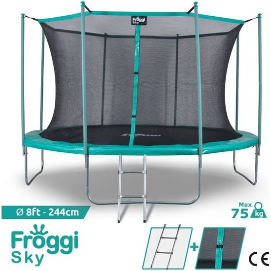Trampoline D Exterieur Froggi Sky 244cm Norme Ce Structure Garantie 5 Ans Diametre 244 Cm 8ft Charge Max 100 Kg Cdiscount Jeux Jouets Trampoline D Exterieur Froggi Sky 244cm Norme Ce Structure Garantie 5 Ans Diametre 244 Cm 8ft Charge Max 100 Kg Cdiscount Jeux Jouets