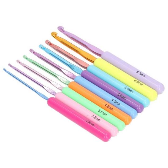 Ensemble De Crochets (multicolore) - Aiguilles à Tricoter Avec Manche En Aluminium Pour Mains Arthritiques - Aiguilles à Crochet Pour Travaux Manuels - Joli Cadeau Pour Femme