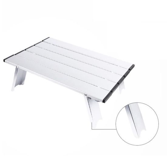 Table Pliante en Aluminium, Table de Camping Pliante avec Sac, Table de Jardin réglable en Hauteur