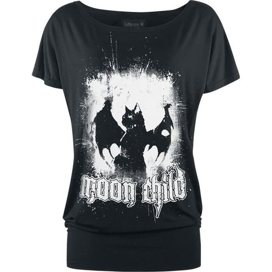Gothicana by EMP Can You Read My Mind Femme T-Shirt Manches Courtes Noir Regular/Coupe Standard