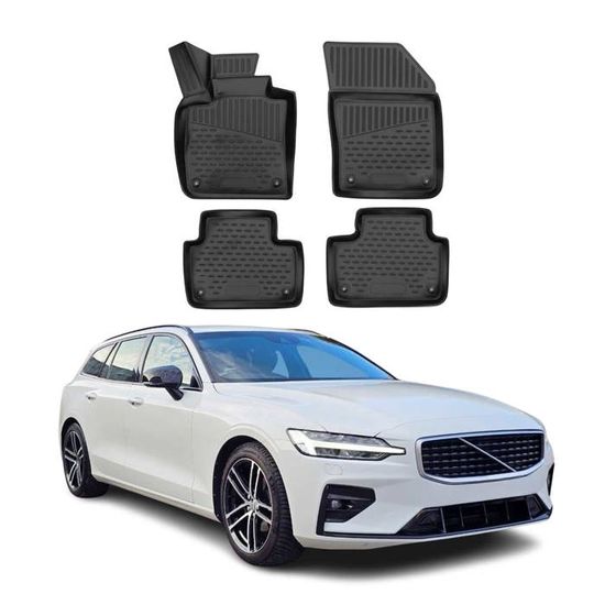 thumbnail interactive-video image 1 of Custom Fit OMAC Beige TPE Floor Mats For Volvo S60 2001-2009 – All-Weather 4-Piece Set 1 of 3
