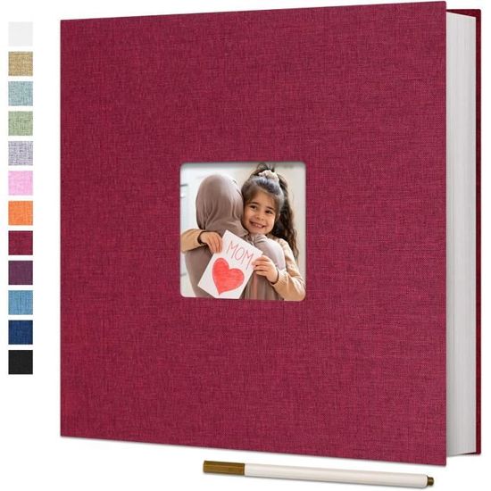 Album Photo Adhésif Réutilisable QWORK - 140 Photos 10x15 Cm, 40 Pages, Couverture Lin - Livre Photo DIY - 3