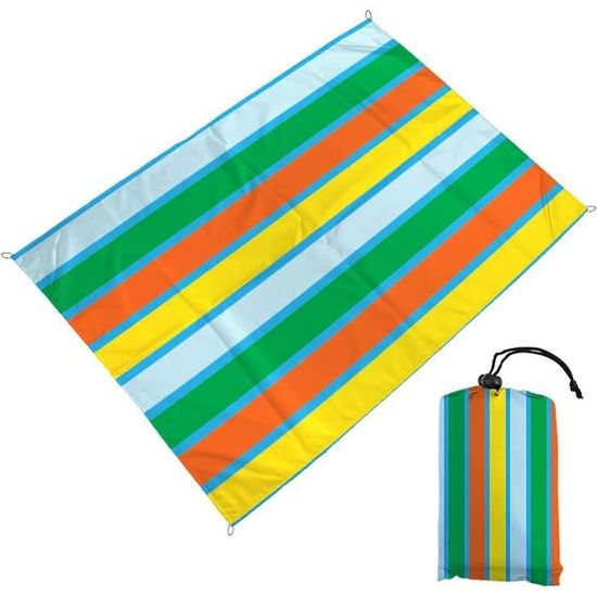 Tapis Plage Couverture De Pique-Nique À Carreaux Grand 200 X 200 Cm Étanche Résistant Au Sable