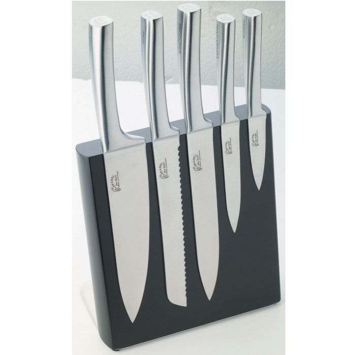 Bloc METEOR façon wengé + 5 couteaux de cuisine