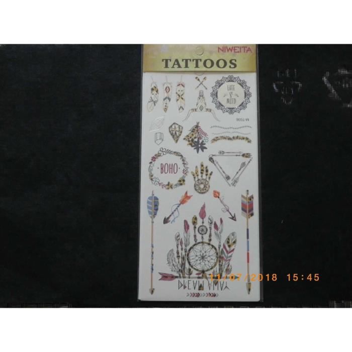 Tatouage éphémère body art tatouage temporaire OR ARGENT 51 modèles tatoo métal (47)