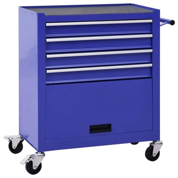 OUTILE��Contemporain- Servante d’Atelier avec 4 roulettes pivotantes- Chariot à outils avec 4 tiroirs - Armoires à outils -Ran9775