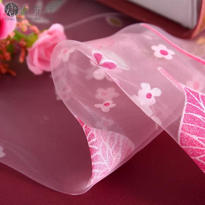 Laisser l'impression rideau Tulle pour salon chambre enfants chambre fenêtre dépistage cuisine rideau transparent pink W100cm*H200cm