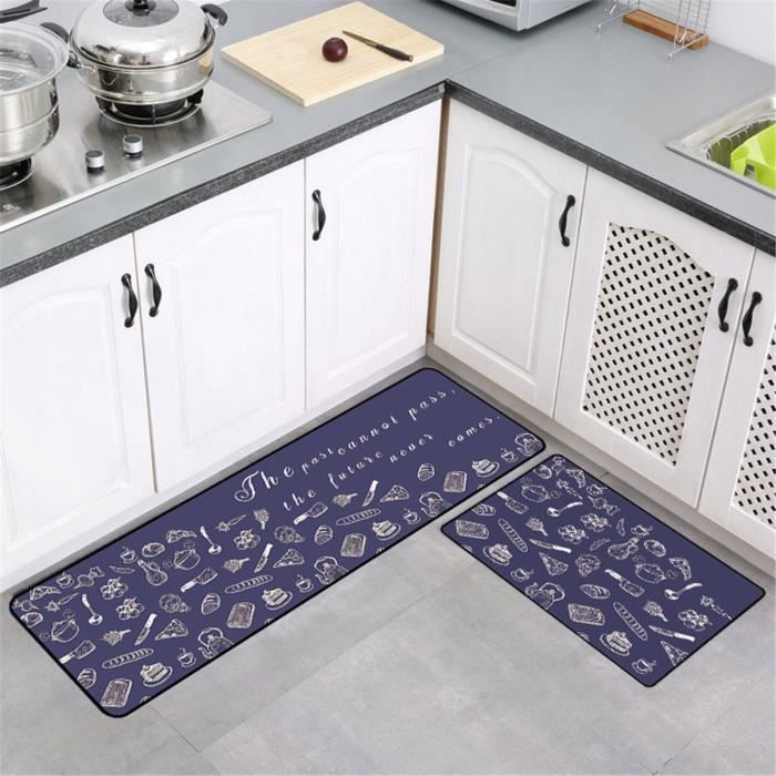 Tapis de Sol Cuisine Antidérapant Pour Cuisine Salle de Bain 40x60cm+40x120cm