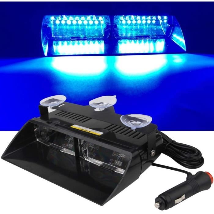 bleu LED application de la loi d'urgence balise danger stroboscopique lumières haute luminosité 16 LED 12 V voyant d'avertissem 5
