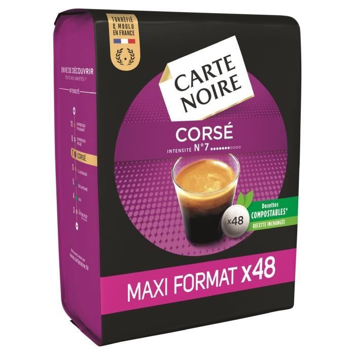 LOT DE 4 - CARTE NOIRE Corsé n°6 - 48 Dosettes de café Compatible Senseo - 336 g