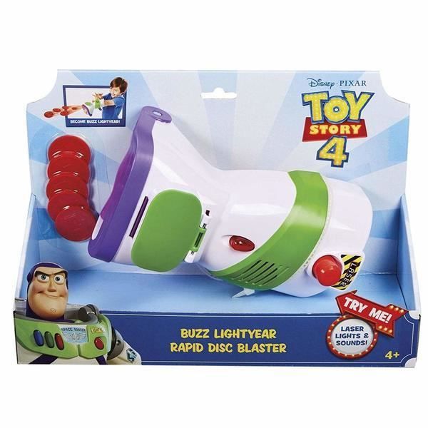 Toy story 4 - GDP85 - pistolet communicateur Buzz l'éclair - émet des sons et lumières + 5 disques - Neuf