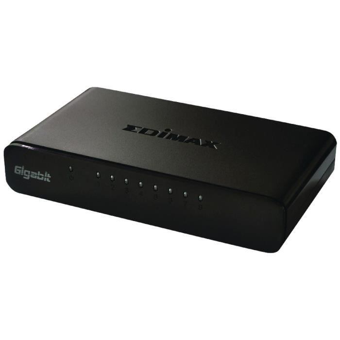 HUB SWITCH COMMUTATEUR 8 PORTS RJ45 ETHERNET GIGABIT 10/100/1000 Mbps RESEAU LAN