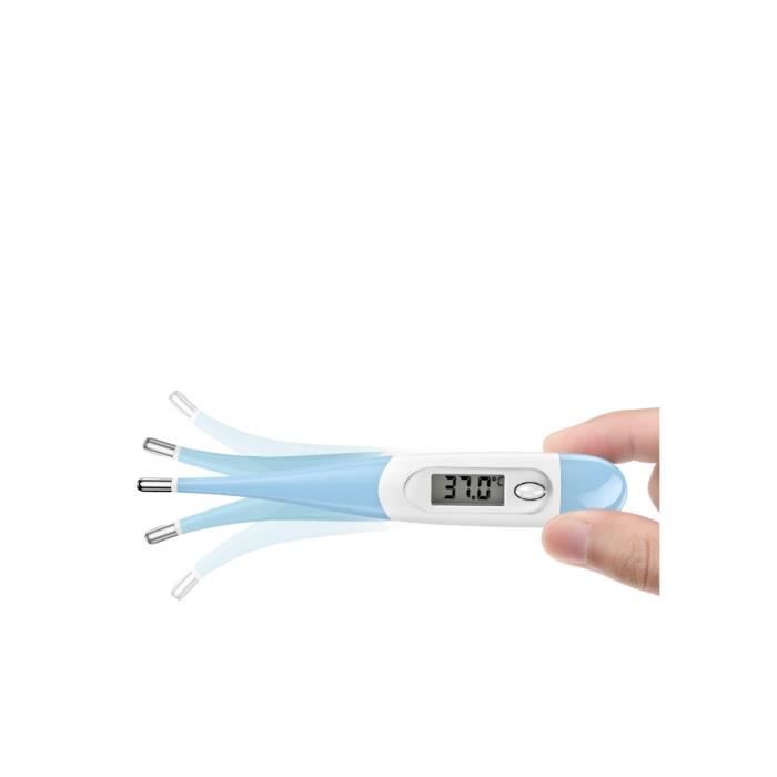 Thermomètre oral numérique,gobro Thermomètre rectal, oral, axillaire, Thermomètre pour fièvre avec pointe flexible, lecture rapide e