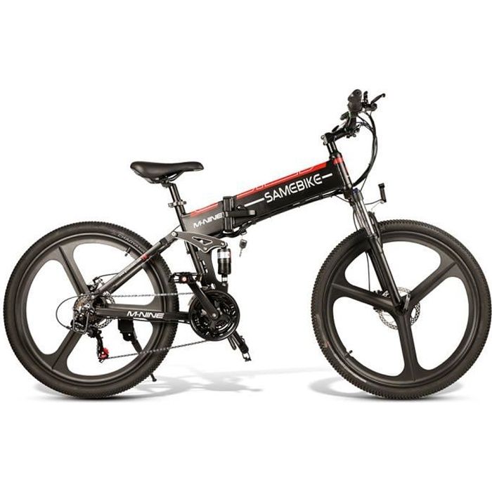 LO26-BKNEW - 48V 350W - Vélo électrique à assistance électrique pliable de 26 pouces pour vélo électrique