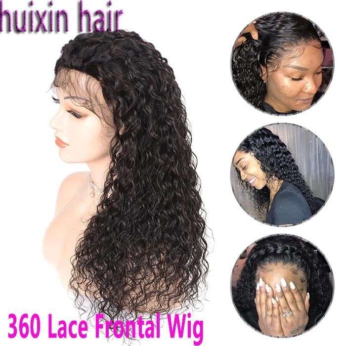 360 Lace Frontal Wig Perruques Cheveux Humains bouclés Cheveux De Bébé Remy Brésilien 12 Pouces