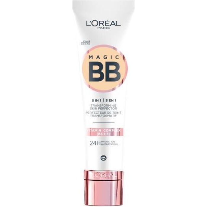 L'Oréal Paris - Wake up & Glow - BB Crème 5 en 1 Perfecteur de Teint Universel - Hydratation 24H/FPS20 - Clair (02) - 30 ml