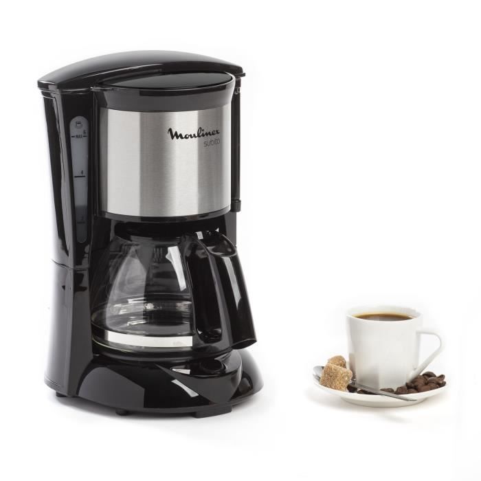 MOULINEX FG150813 Subito Cafetière filtre élect. 0,6L, 6 tasses, Machine à café, Anti-goutte, Porte-filtre pivotant, Auto off 30 min