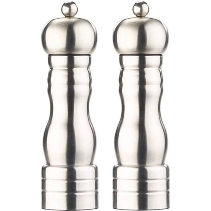 Moulin poivre et sel en inox design Rétro - x2