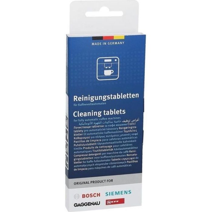 SIEMENS Lot de 10 tablettes de nettoyage pour machines à café automatique