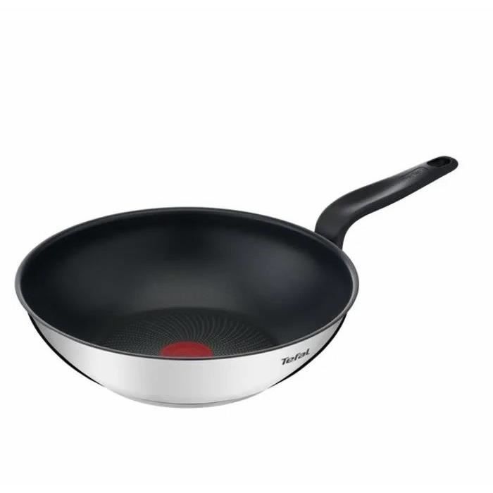 TEFAL E3091904 PRIMARY poêle wok inox avec revêtement anti-adhésif 28 cm compatible induction