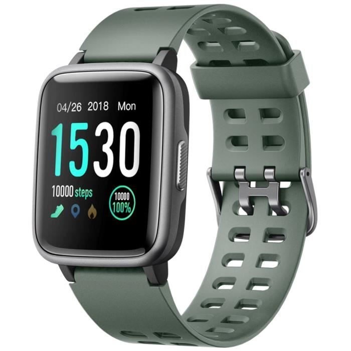 YAMAY Montre Connectée Hommes Sport Smartwatch Bluetooth 5.0 Cardio Montre Intelligente Tracker d'Activité pour Android iOS Vert