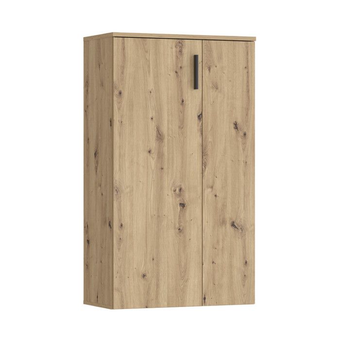 Meuble à chaussures 2 portes décor bois de chêne rustique – AMELIE Meubletmoi