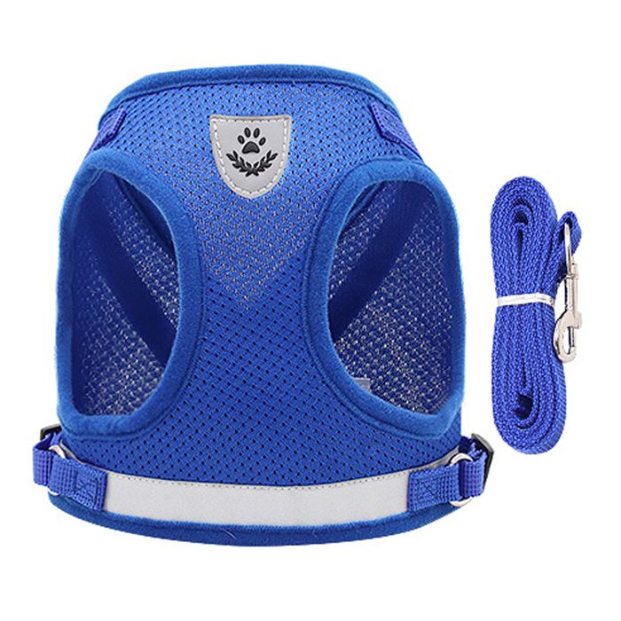 Comparer les prix de Ensemble harnais et laisse pour chien, harnais en maille souple et réglable, parfait pour promener votre chat ou petit chien.