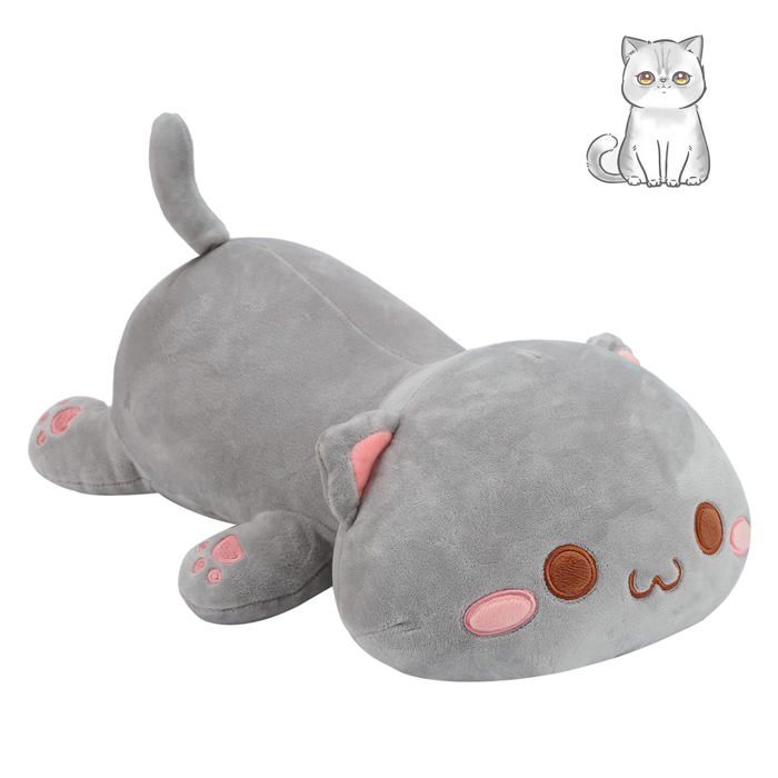 Bobomon Long Chat Peluche Oreiller Kawaii de Chat en Peluche Coussin Doux Mignon Poupée Jouet de Chaton Cadeau pour Enfants (Jaune, 70cm Bobomon Long Chat Peluche Oreiller Kawaii de Chat en Peluche Coussin Doux Mignon Poupée Jouet de Chaton Cadeau pour Enfants (Jaune, 70cm