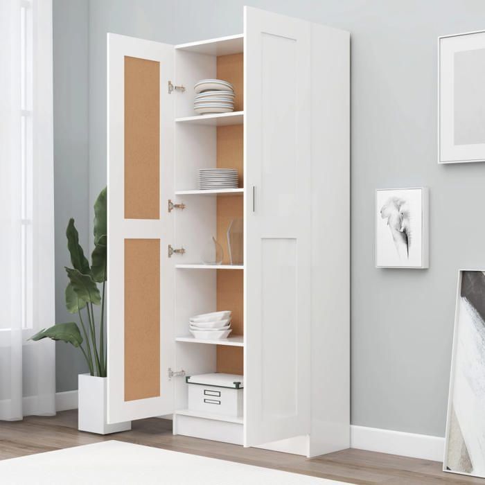 Bibliothèque Étagère de Rangement VIDAXL Blanc 825x305x1855 cm Bois dingénierie B286