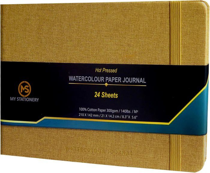 Journal d'aquarelle Lightwish, carnet d'aquarelle 100% coton, papier sans acide 300g, carnet de croquis 24 feuilles pour peinture et dessin  21