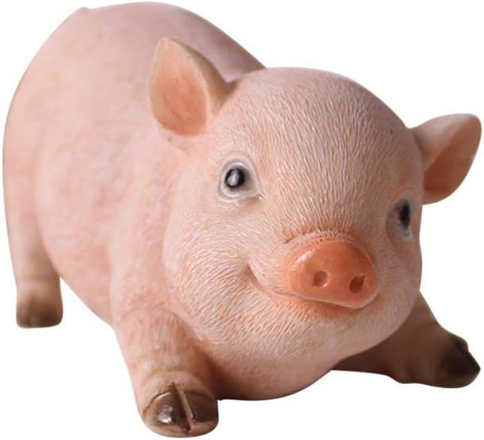 Figurines Cochons Fée Jardin Gemmia - Set Miniature Résine Pour Décoration Et Collection