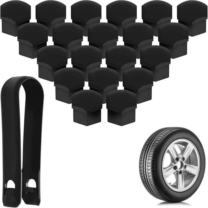 Lot de 20 cache-écrous de roue de 17 mm, antivol, protection pour pneus ...