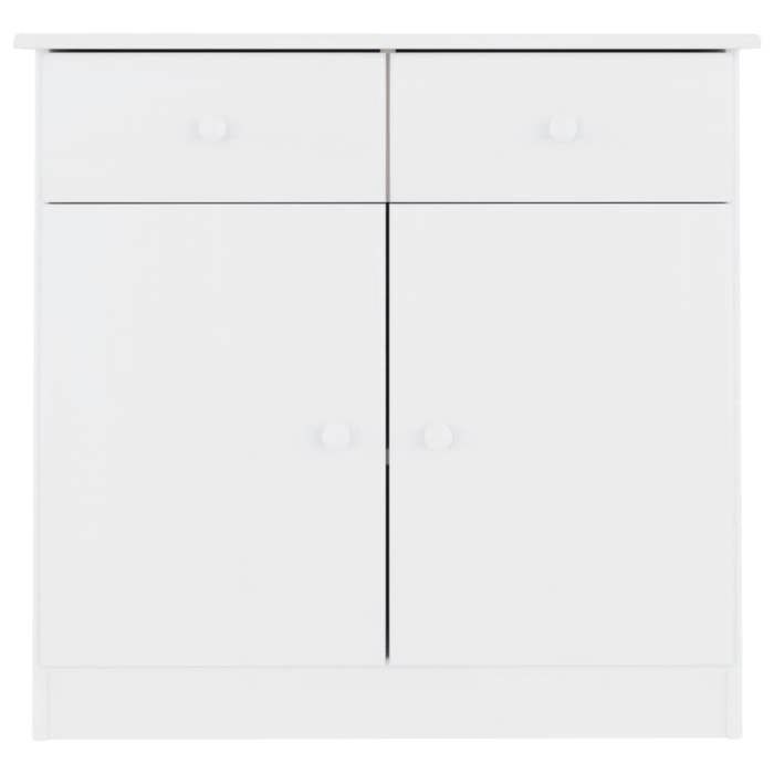 (SOLDE dété) Placard/Buffet bas - Décor salon - ALTA blanc 77 x 35 x 73 cm bois massif de pin *aspect pratique7368619