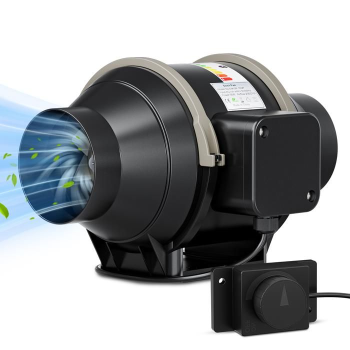 4 pouces Ventilateur de conduit en ligne avec contrôle de vitesse variable moteur EC silencieux ventilation et ventilateur - Lxmzyj
