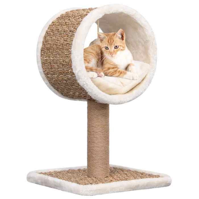 Arbre à chat - vidaXL - Herbiers marins - Tunnel supérieur - Jouet suspendu - Beige