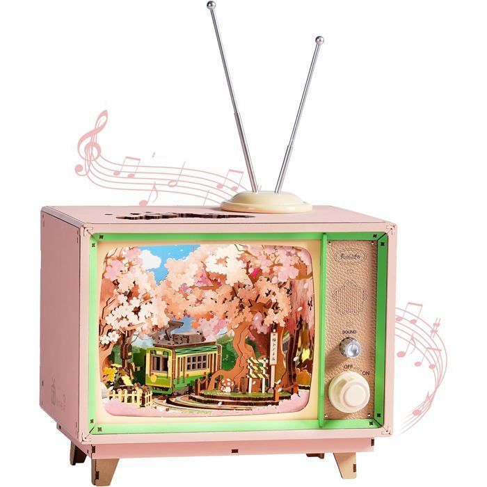 Puzzle 3D en bois à construire - ROBOTIME Boîte à musique Sakura Dreamy Tour cadeau pour adolescents et adultes